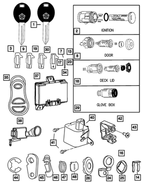 55295864 - Wiper/Lock Cylinder and Keys: Door Lock Cylinder Gasket for Mopar Image