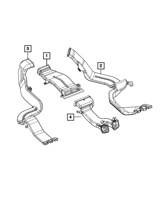 68461679AA - Air Conditioners and Heaters: Floor Duct for Mopar Image image