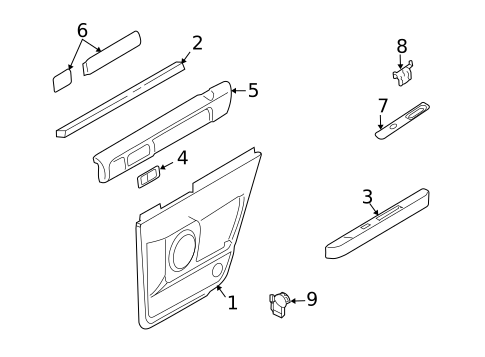 Interior Trim - Rear Door for 2004 Lincoln Navigator #0