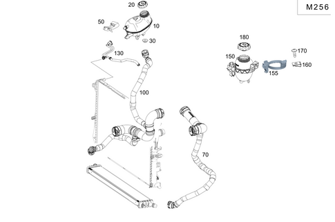 Expansion Tank, Mounting and Hoses for 2021 Mercedes-Benz AMG GT 43 #0