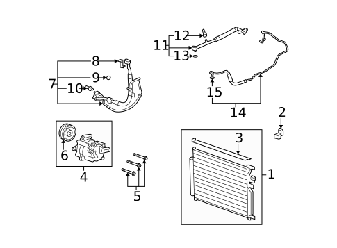 Condenser, Compressor & Lines for 2008 Saturn Vue #1