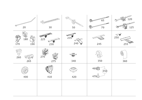 Loom Ties, Cable Mounting Parts and Grommets for 2019 Mercedes-Benz GLA250 #0