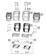 6ZH49TX7AC - Interior Trim: Front Seat Back Cover, Left for Mopar Image