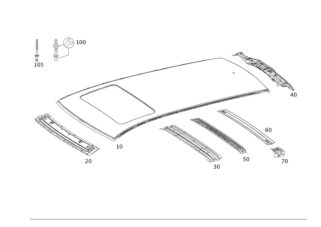 2126571109 - Roof: Paneling, Roof for Mercedes-Benz: E350, E63 AMG, E63 AMG S Image image
