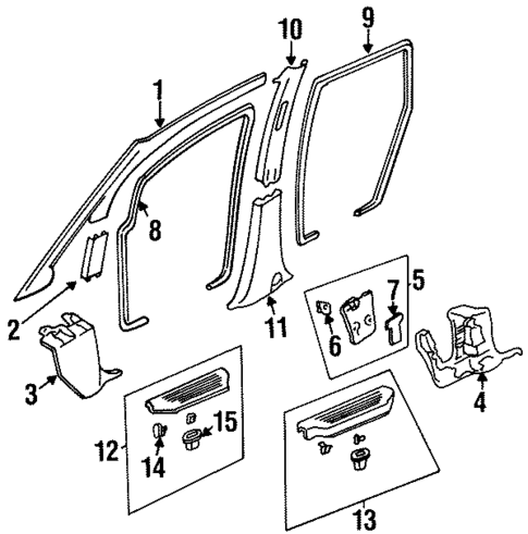 Interior Trim - Pillars for 1997 Honda Odyssey #0