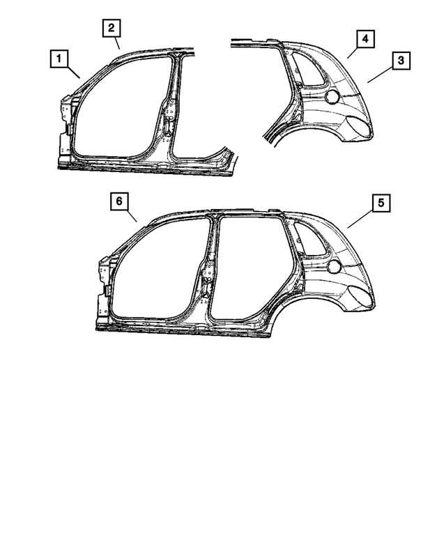 5066399AF - Body Sheet Metal Except Doors: Body Side Aperture Front Panel Package, Left for Mopar Image