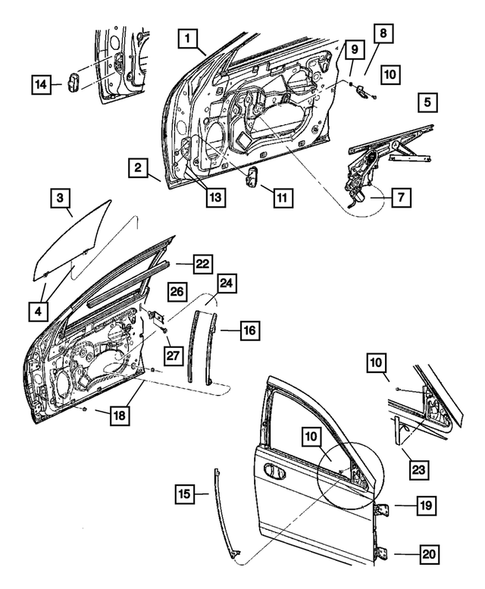 Front Door for 2006 Chrysler Sebring #3
