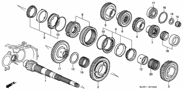 6MT Countershaft for 2000 Acura NSX #0