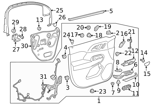 Switches, Solenoids & Actuators for 2023 GMC Acadia #0