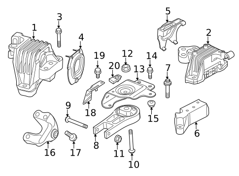 Engine & Trans Mounting for 2018 Jeep Cherokee #0