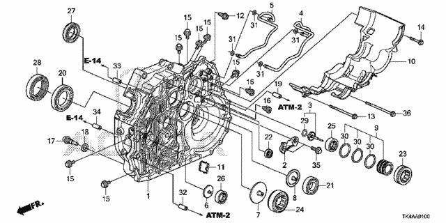 AT Torque Converter Case (2WD) for 2013 Acura TL #0