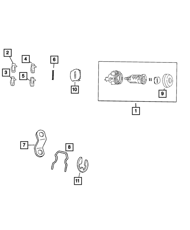 5191978AA - Doors, Door Mirrors and Related Parts: Door Lock Cylinder Lever for Mopar Image