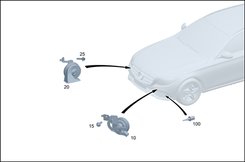 Horn and Outboard Temperature Indicator for 2022 Mercedes-Benz A 220 #0