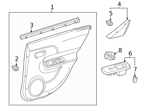 Interior Trim - Rear Door for 2018 Toyota Prius C #0