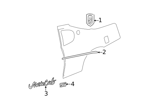 Exterior Trim - Quarter Panel for 2002 Chevrolet Monte Carlo #0