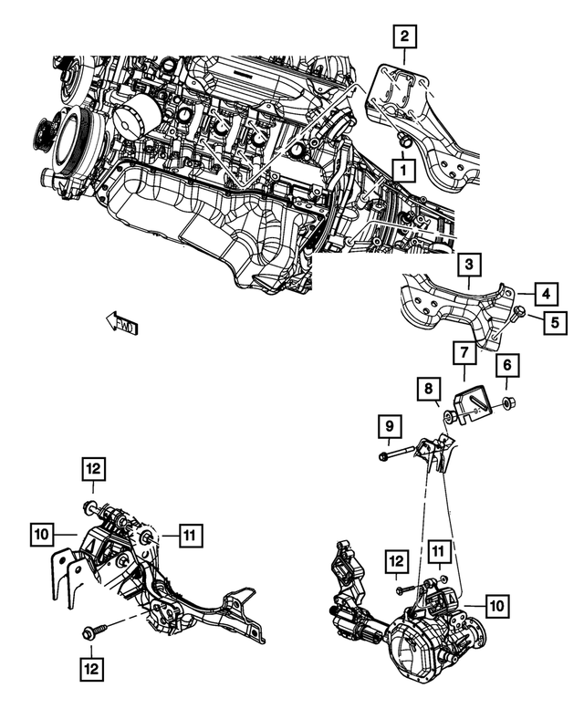 68083017AF - 5.7L HEMI Gas; Engine: Engine Mount Bracket, Left Side for Mopar Image image