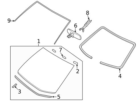 Glass - Windshield for 2010 Nissan TITAN #4