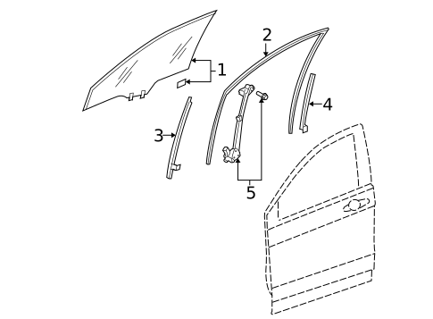 Glass - Front Door for 2007 Honda CR-V #0