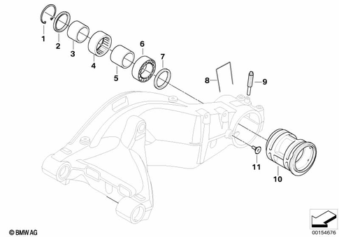 Rear Swing Arm with Bearing, Strut for 2015 BMW-Motorrad F 800 GT #0