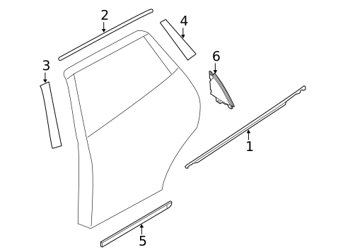 Exterior Trim - Rear Door for 2020 Nissan Rogue #0