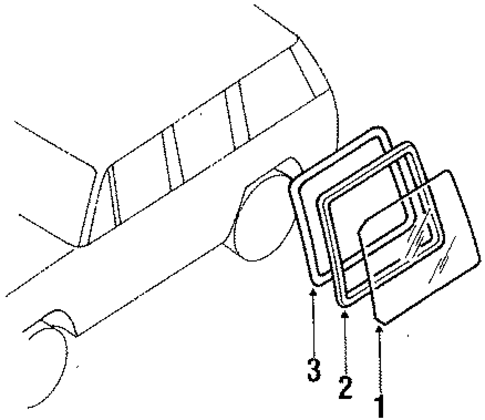 Glass & Hardware for 1988 Isuzu Trooper #1