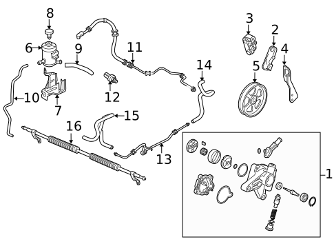 Pump & Hoses for 2015 Honda Pilot #0