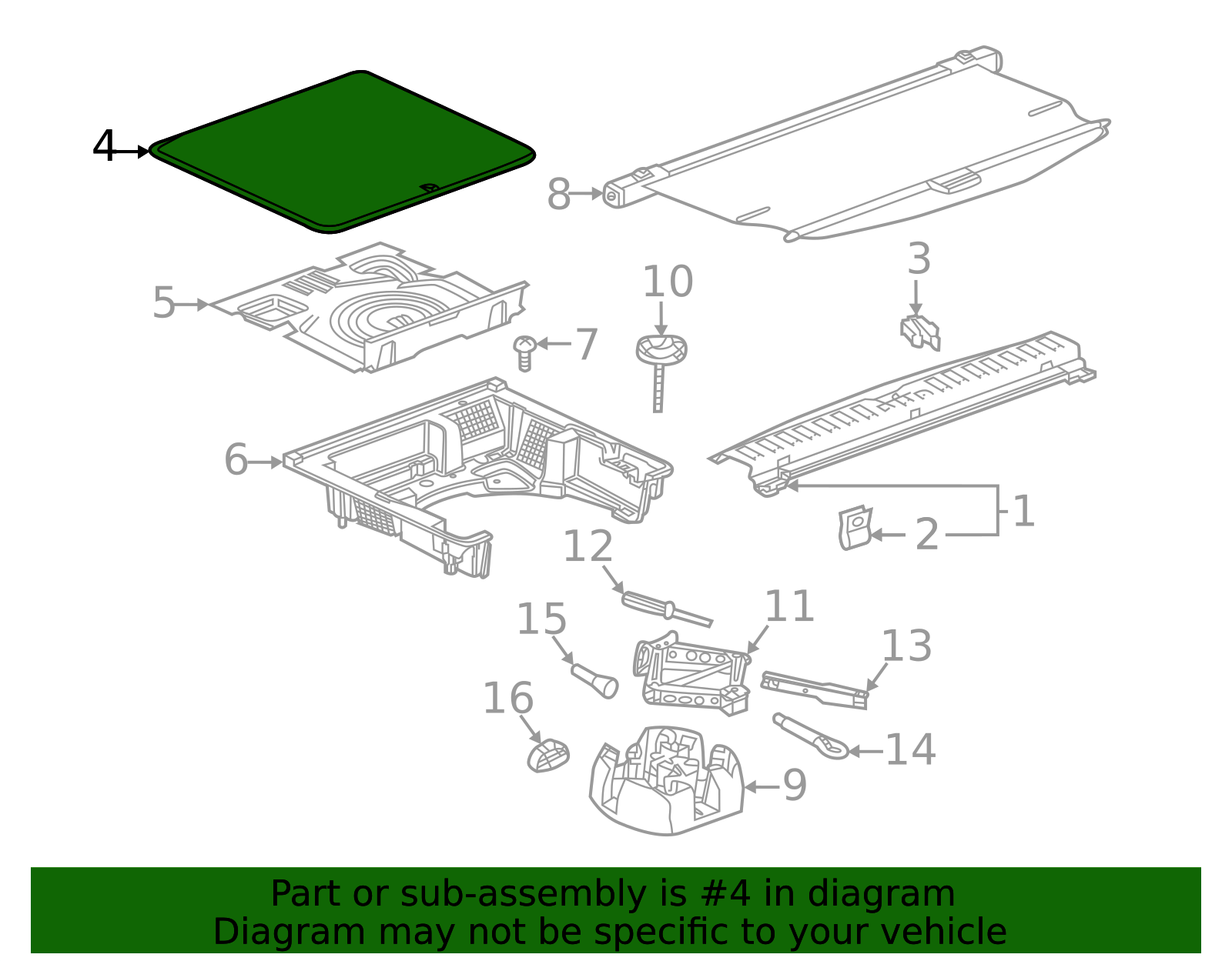 2018-2024 GM Jet Black Load Floor Trim Panel 84220254 | OEM Parts Online