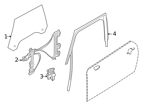 Glass - Front Door for 2020 Mini Cooper #0