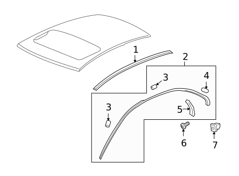 Exterior Trim - Roof for 2006 Acura RL #0