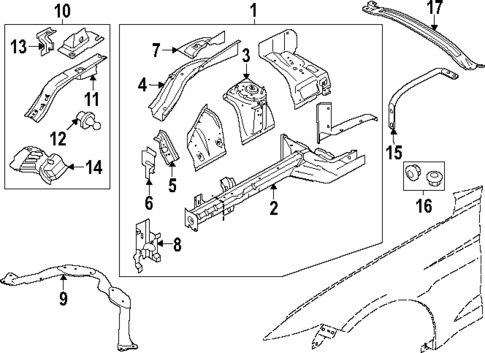 Structural Components & Rails for 2024 Ford Mustang #0
