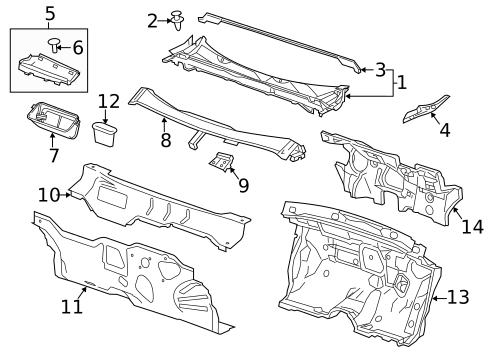 Cowl for 2015 Chevrolet Impala #0