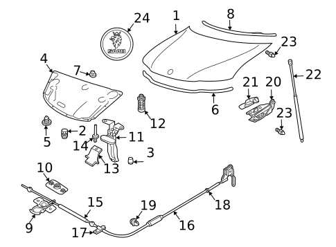 Exterior Trim - Hood for 2008 Saab 9-3 #0