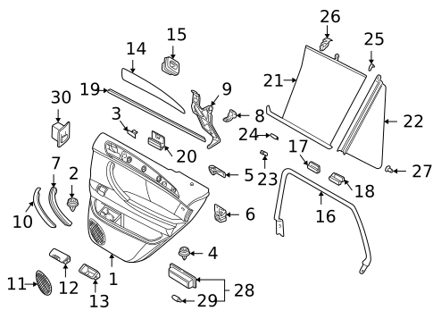 Rear Door for 2004 BMW X5 #1