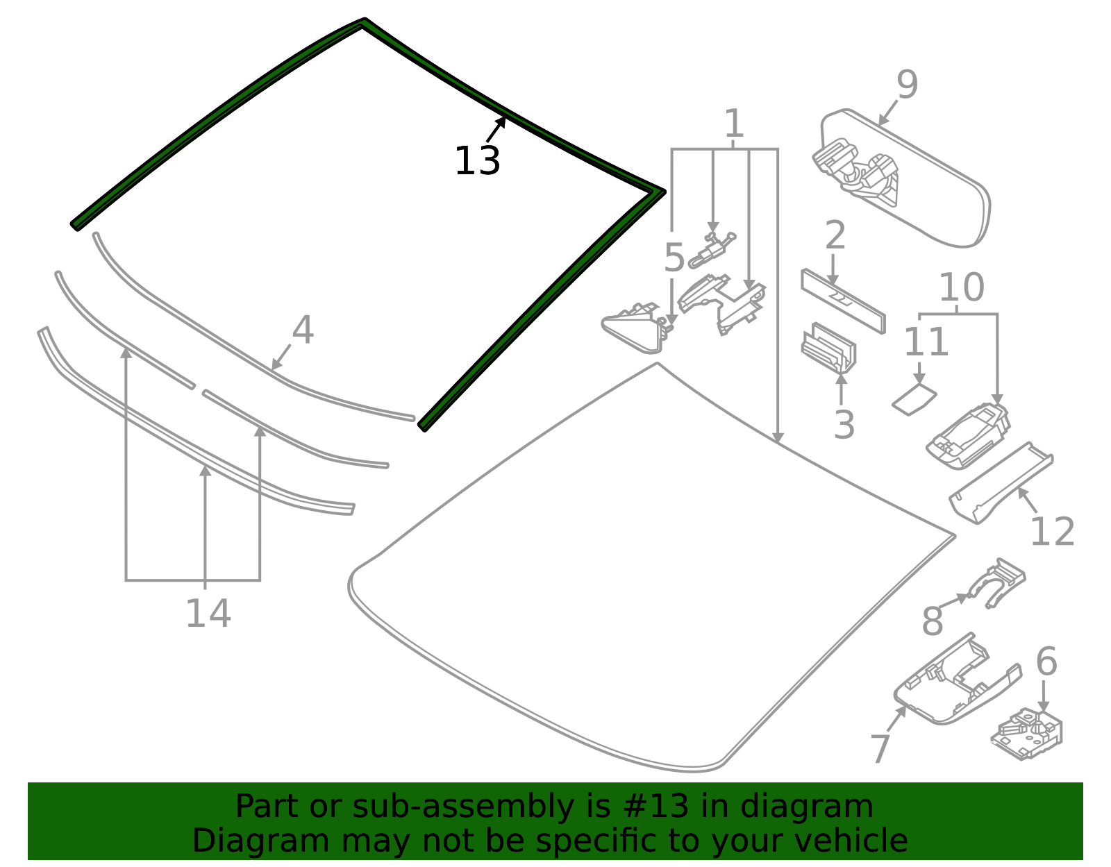 2023-2025 Toyota bZ4X Windshield Molding 75533-42100 | Ourisman