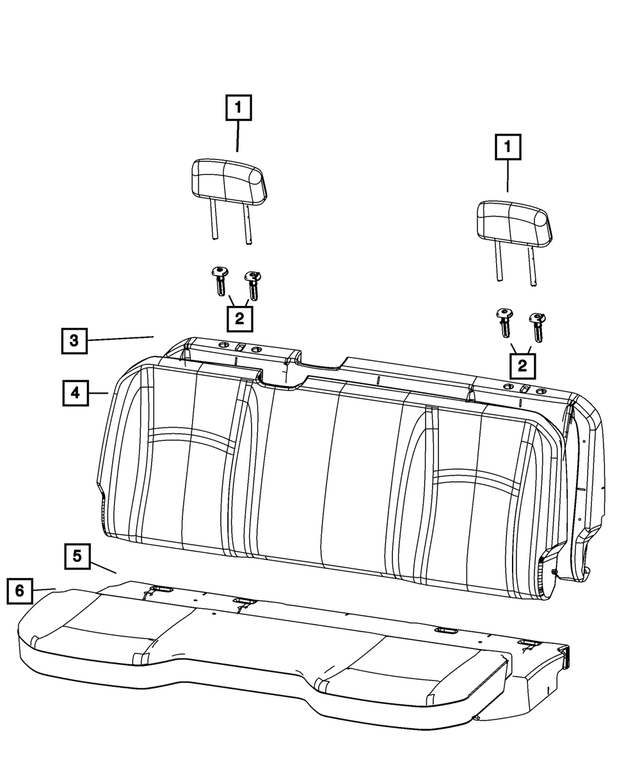 6VA52BD3AA - Interior Trim: Rear Headrest, Outboard for Mopar Image