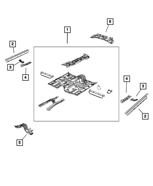 5183908AD - Body Sheet Metal Except Doors: Front Floor Pan for Mopar Image
