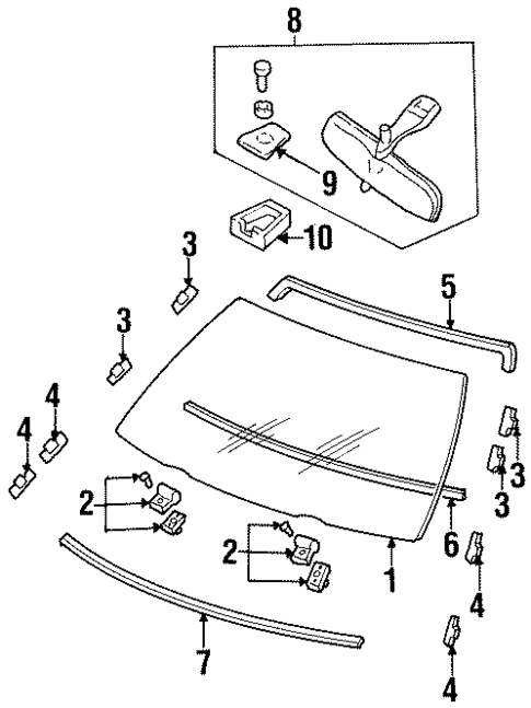 Glass - Windshield for 1998 Acura CL #0