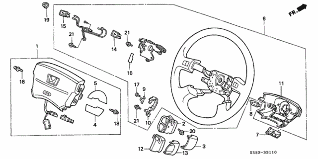 Steering Wheel (SRS) for 1993 Honda Civic #0