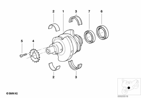 Crankshaft with Bearing for 2004 BMW-Motorrad R 1150 GS #0