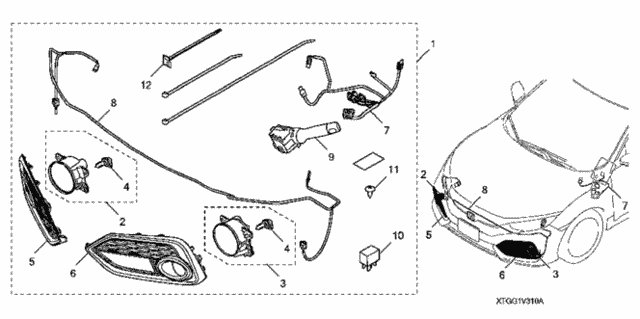 Foglight (Non-Honda Sensing) for 2018 Honda Civic #0