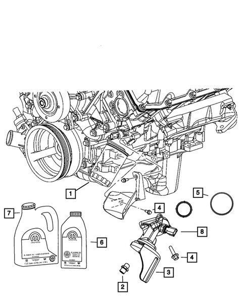Engine Oiling, Oil Pan and Indicator (Dipstick) for 2011 Jeep Grand Cherokee #0