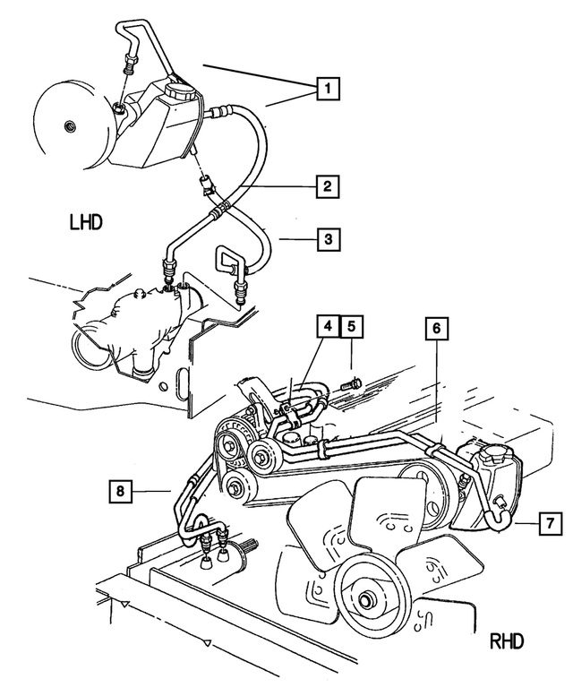 « 52088489AB –  : Pression De Direction Assistée Durite pour Mopar Image »