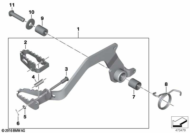 35218523354 - Pedals: Brake Pedal -  for BMW-Motorrad Image