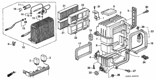 A/C Cooling Unit for 1999 Acura TL #0