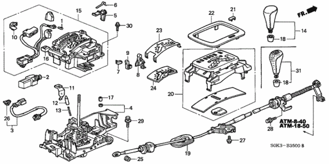 Select Lever for 1999 Acura TL #0