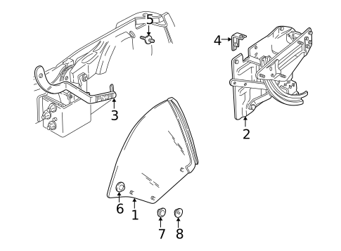 Glass & Hardware for 1996 Pontiac Sunfire #0
