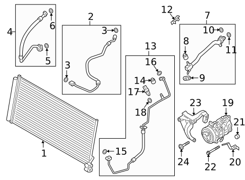 Condenser, Compressor & Lines for 2020 Porsche Panamera #0