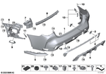 51128086598 - Vehicle Trim: Bumper Trim Panel, Primed, Rear for BMW Image