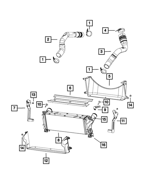 Radiator and Related Parts; Charge Air Cooler for 2015 Ram 2500 #3