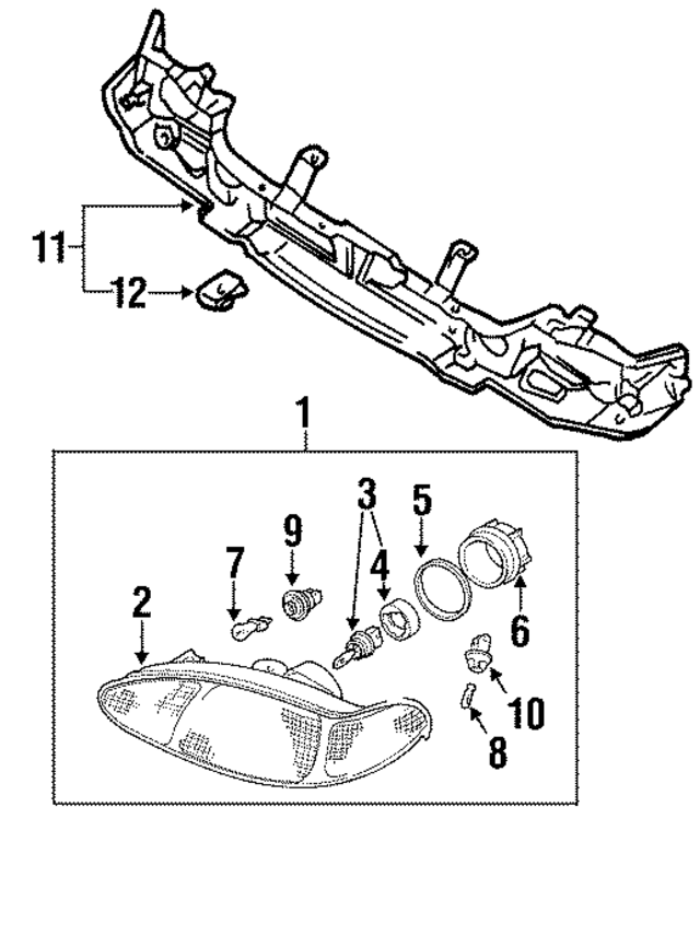 XS4Z13008BA - Electrical: Headlamp Assembly for Ford: Escort | Mercury: Tracer Image